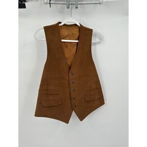 Kingsridge Mens Suede Old Money Vest Size M Brown Vintage Western Huntingcore